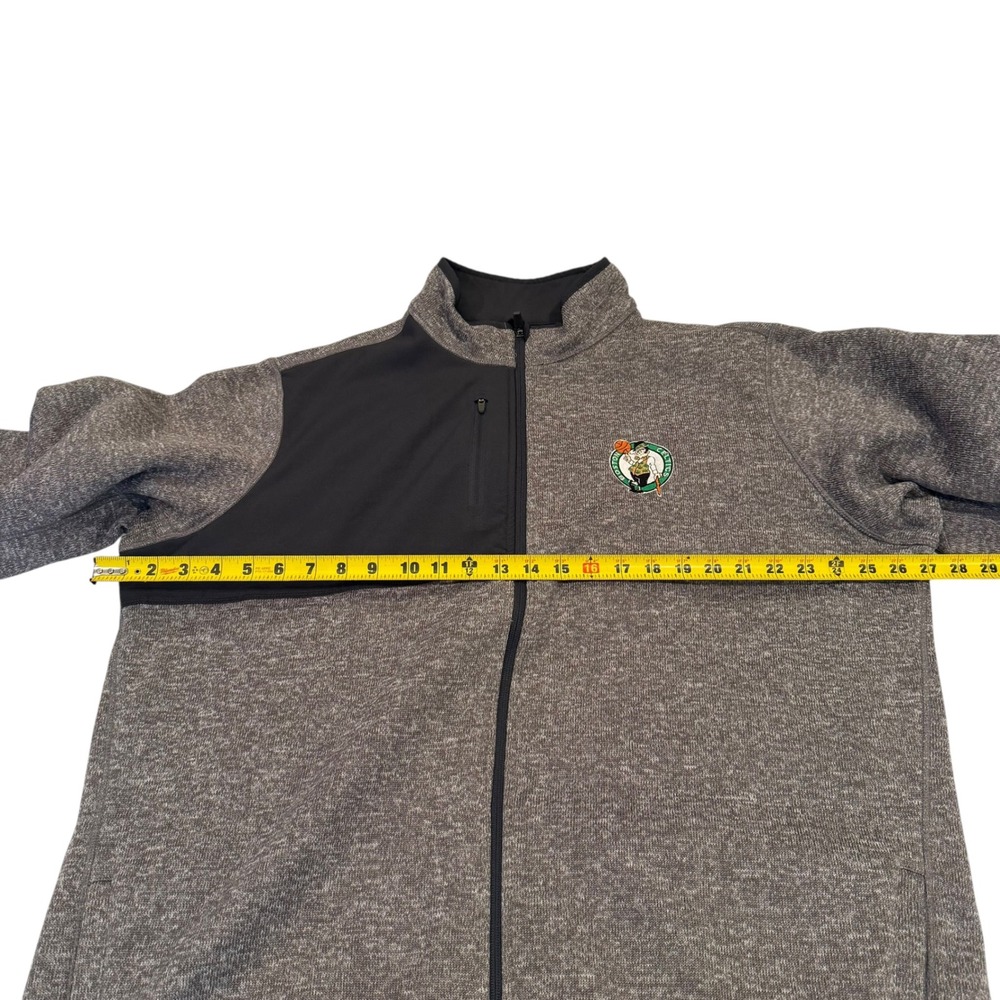 Antigua Boston Celtics Mens 2XL Full Zip Fleece Jacket Heather Grey Black‎ NBA - Picture 8 of 9